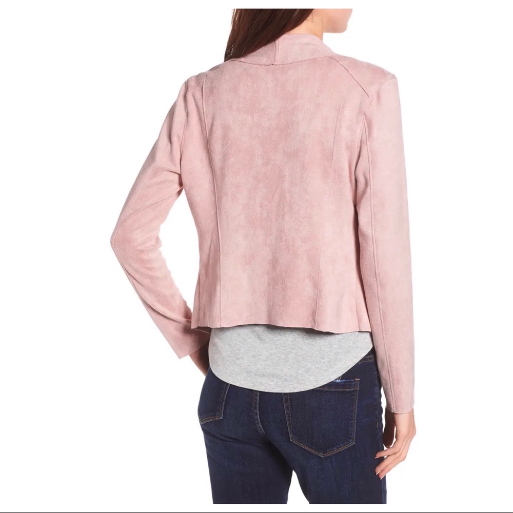 NEW BLANKNYC PINK FAUX SUEDE DRAPE FRONT JACKET - Picture 7 of 10